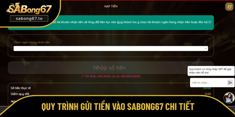 Cách nạp tiền Sabong67 cụ thể, nhanh